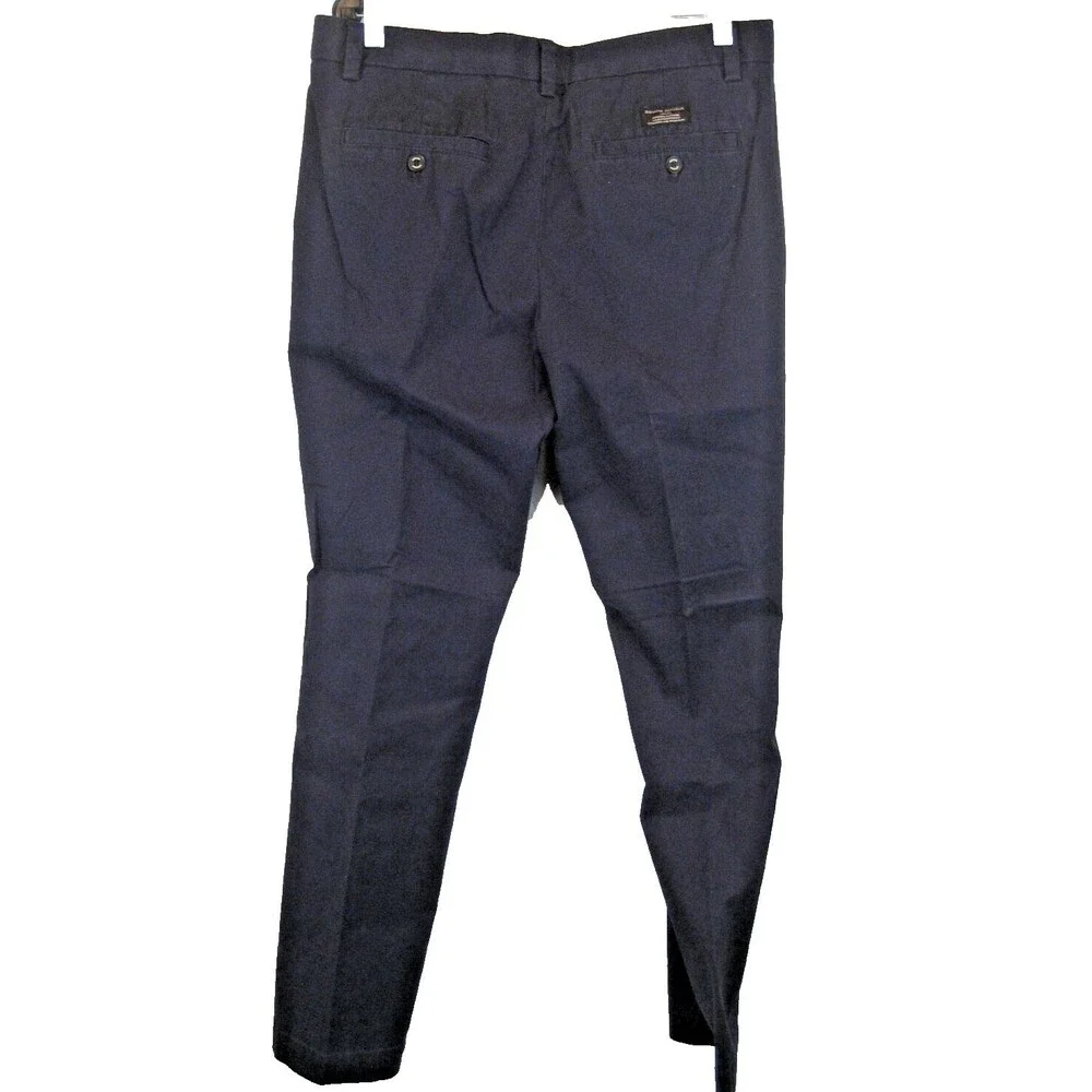 Mens Banana Republic Navy Flat Front Cotton/Spandex Chinos sz 32x32